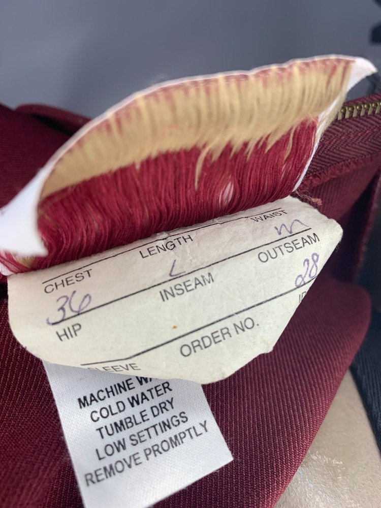 Maroon, White & Black Marching Band Jacket Size 36 Regular - Authentic