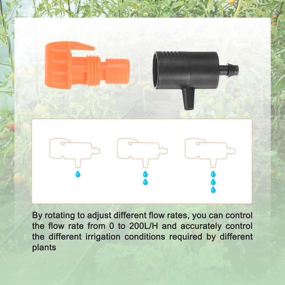 10-Pack Flag Irrigation Dripper Emitter, 0-200L/H Drip Irrigation Connect