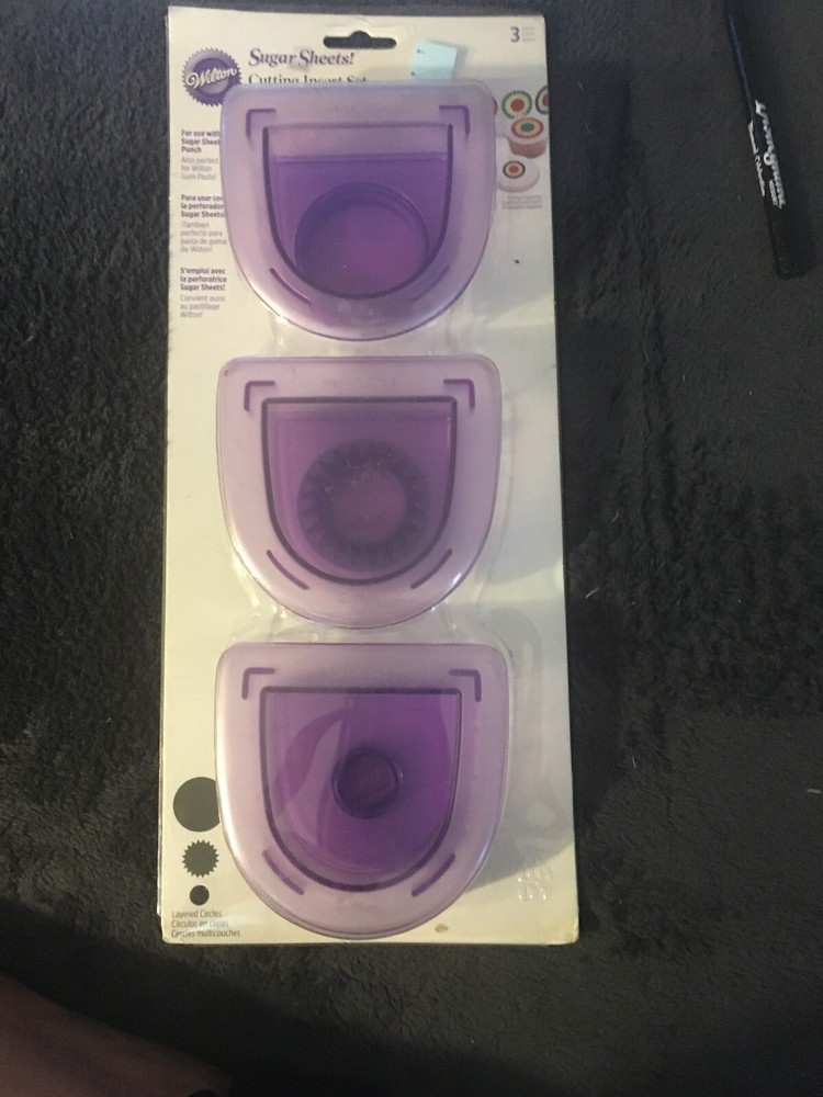 Wilton Sugar Sheet Cutting 3 Pc Insert Set Layered Circles ~Cake Decorating ~New