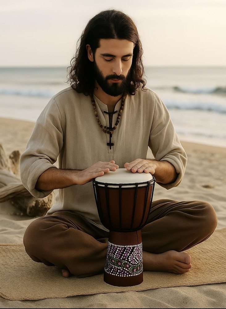 Djembe Drum – Hand Carved African Drum, Bongo Congo Style – Solid Mahogany wi...