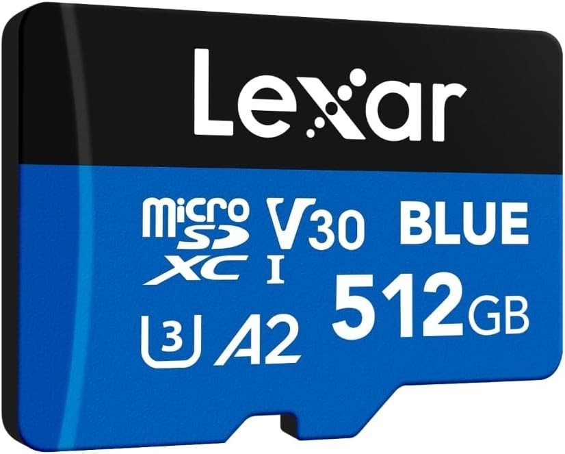 Lexar 512GB Blue Micro SD Card Up to 160MB/s, microSDXC UHS-I Memory Card 512GB