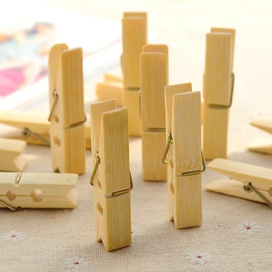 60X BAMBOO 2.8 Inch Clothespins Laundry Clothes Pins Crafts Photos Pins US