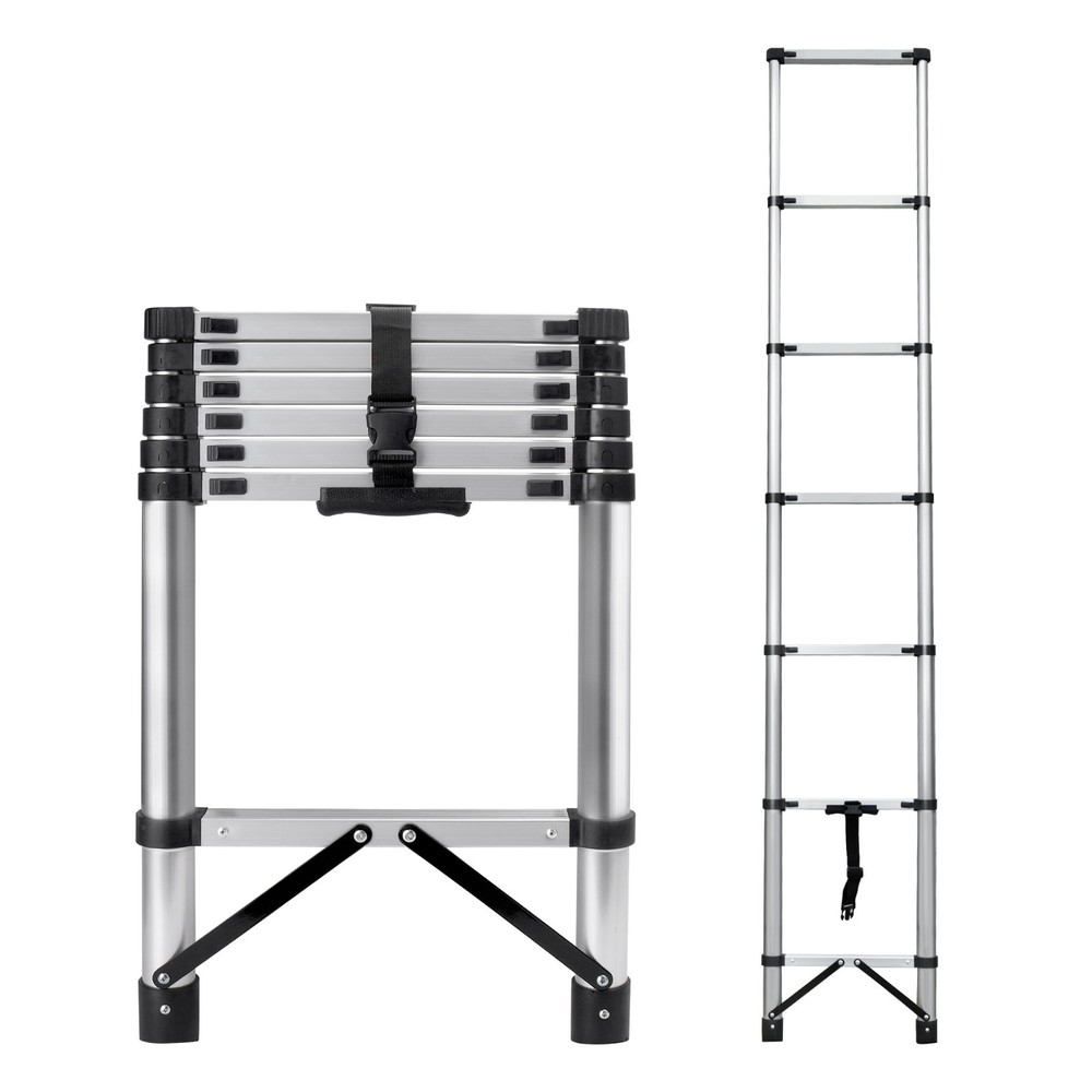 8.56' Compact Telescoping Ladder Portable User-friendly Easy-storage 330Ibs load