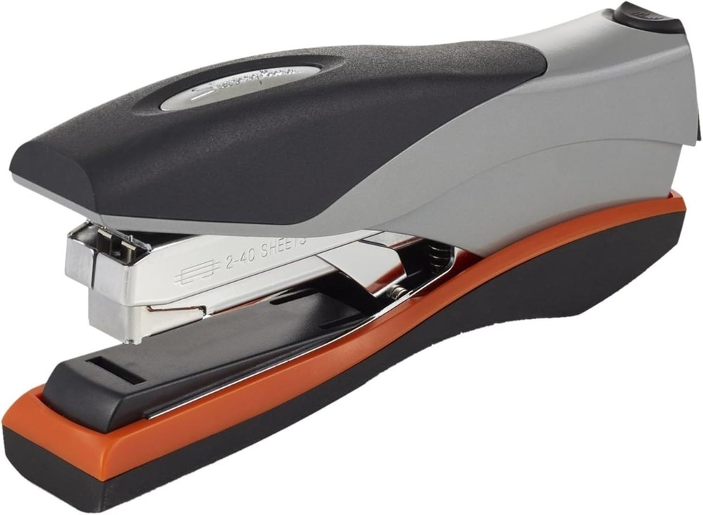 Stapler, Low Force, Optima 40, Silver/Black/Orange