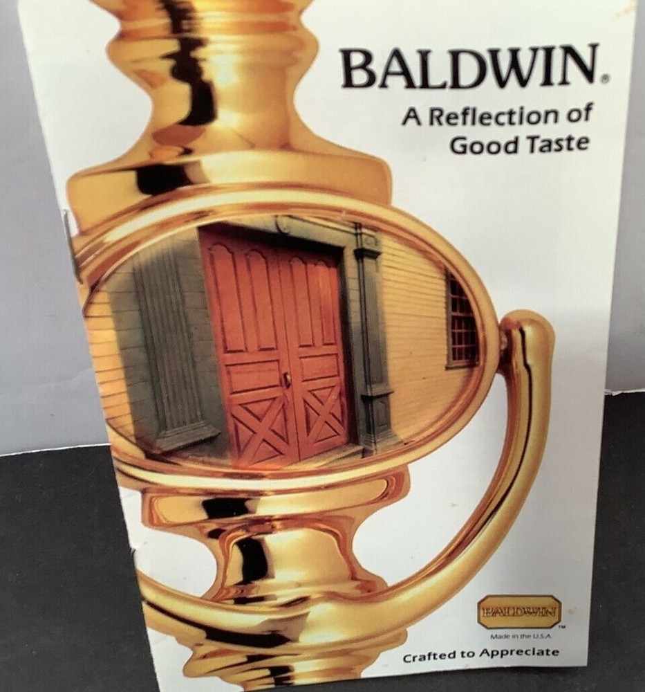 Vintage Solid Brass Baldwin Hardware Traditional Door Knocker w Care Instruct A2