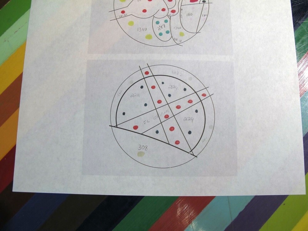 vtg KAWS art show print - working process transparency worksheet circle v5