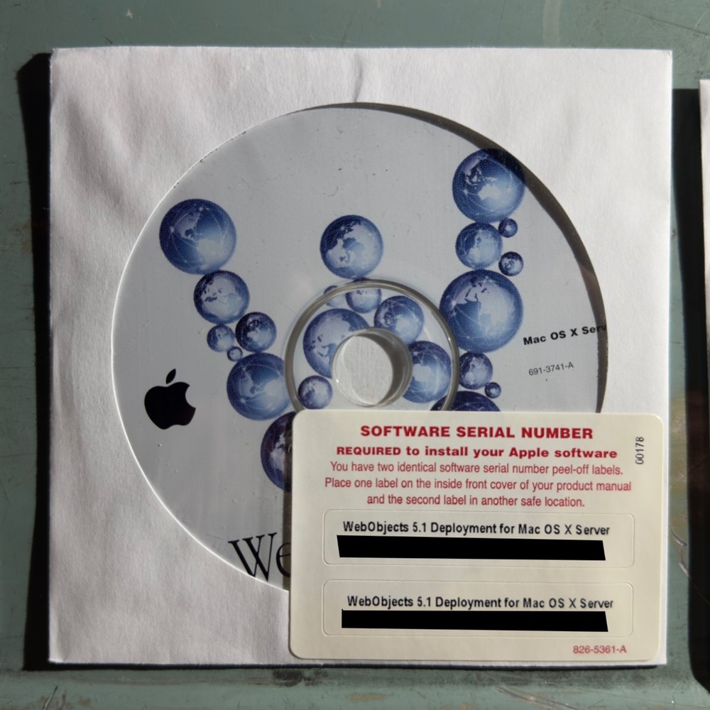 Apple Mac OS X Server 10.2 Jaguar NFR Complete, Mac OS 9 Netboot, WebObjects 5.1