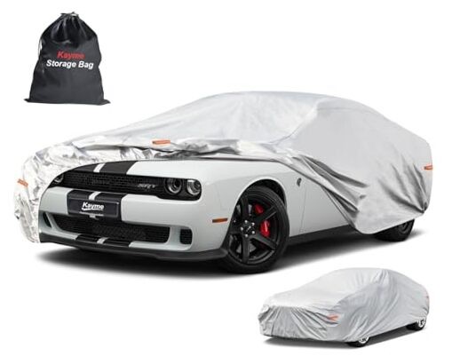 6 Layers Car Cover Custom Fit for Dodge Custom Fit Dodge Challenger LM-Silver