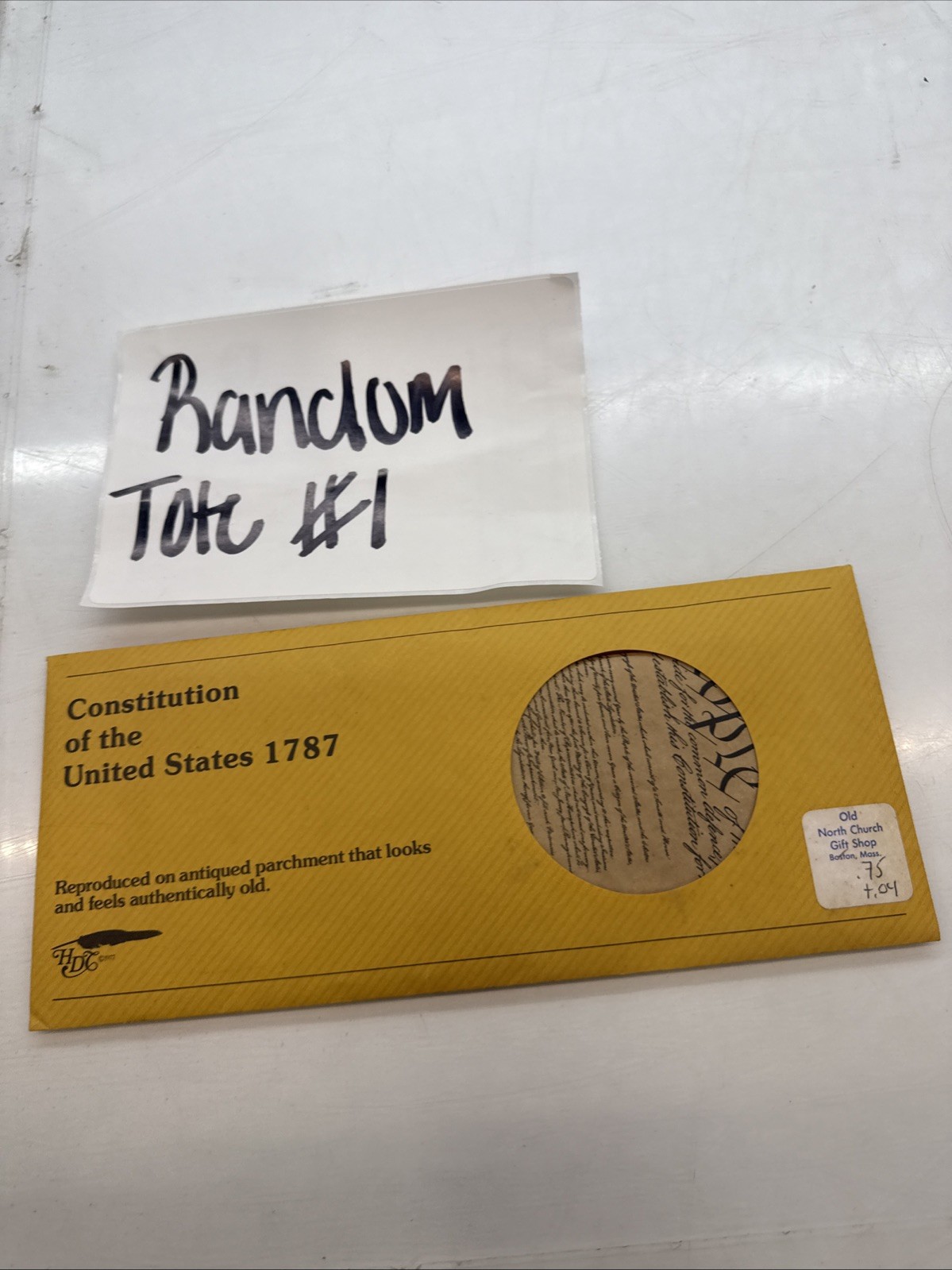 HDC Constitution of the United States 1787 Reproduced on Antiqued Parchment