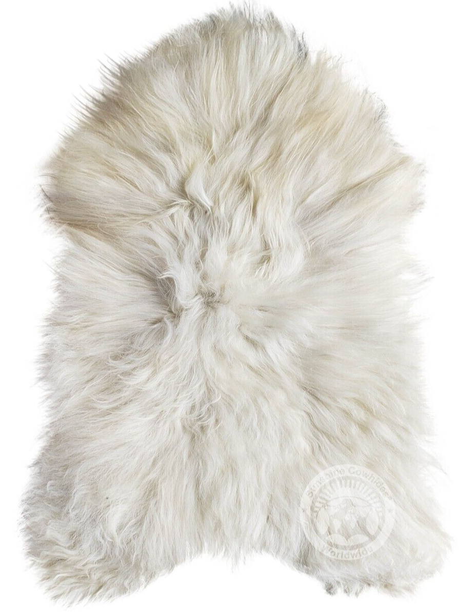 Real Icelandic Sheepskin Rug Natural White - Size 2 x 3-4' Long Hair