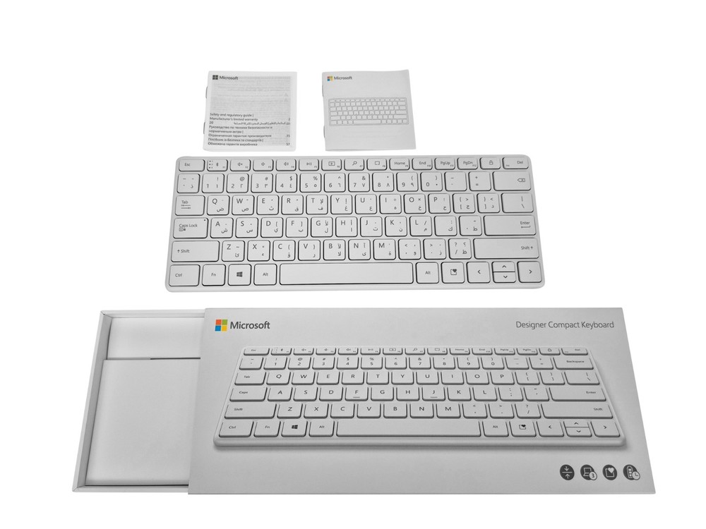 Microsoft Designer Compact Wireless Bluetooth Keyboard English Arabic PC Mac
