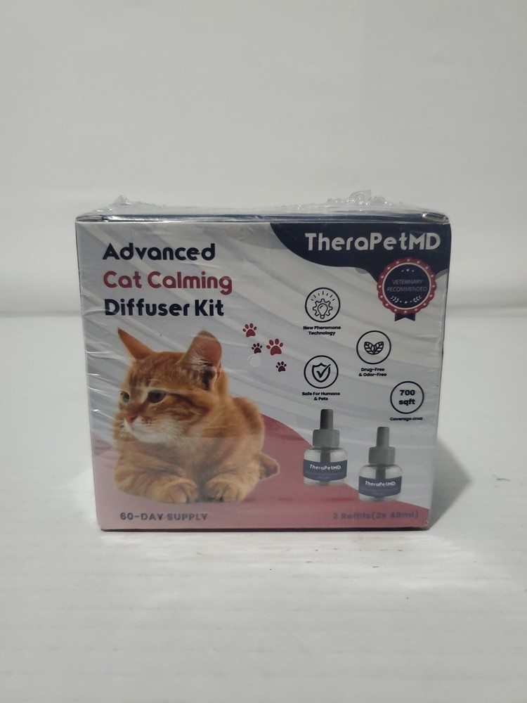 TheraPetMD Advanced Cat Calming Diffuser Kit 60 Day Supply 1 Diffuser 2 Refills