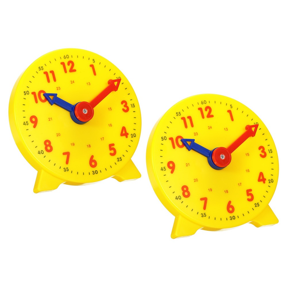 4" Teaching Watch, 2pcs 24 Hour 2 Grafted Movement Indicators, Yellow