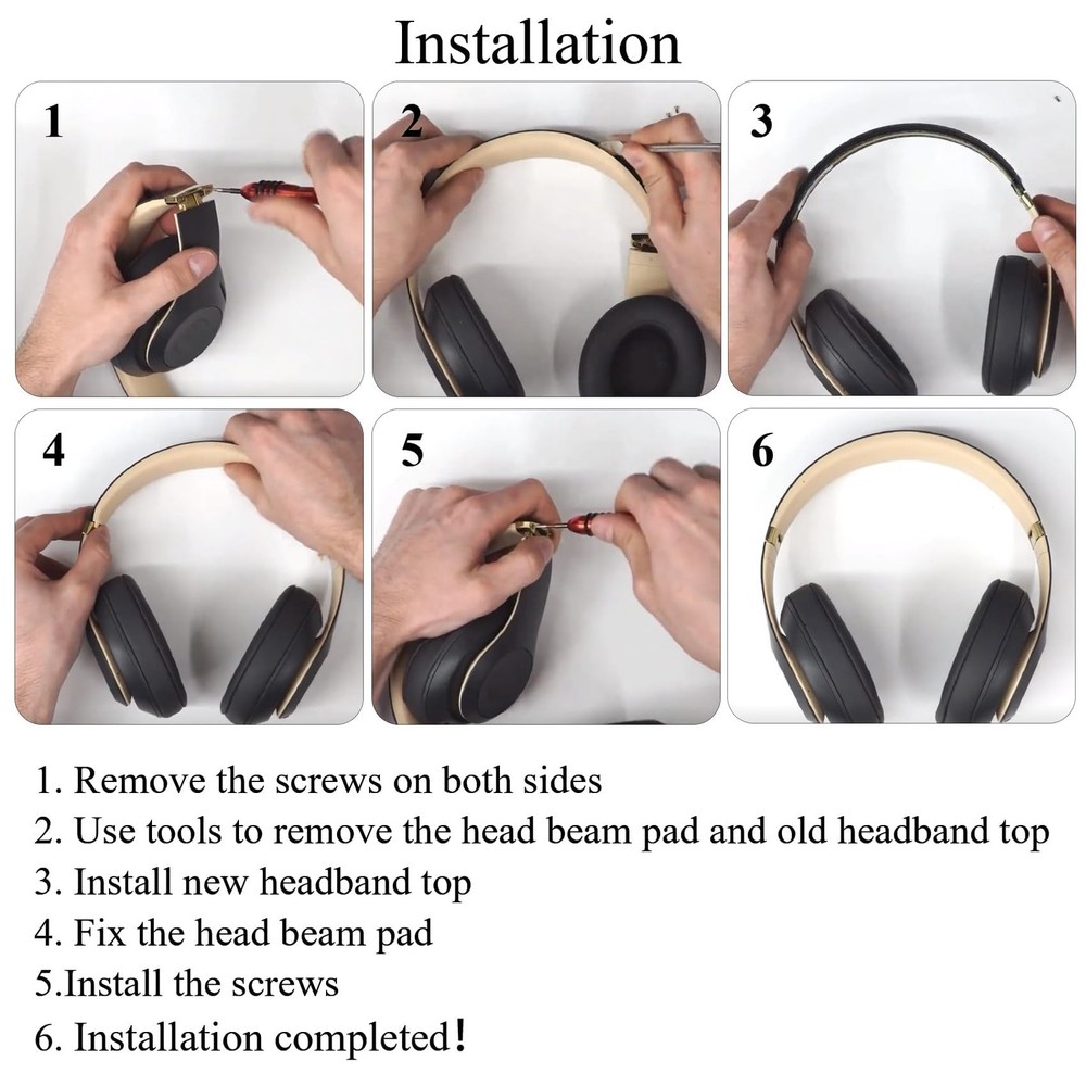 Adhiper Studio 3 Headband Replacement Top Head Gray Gold