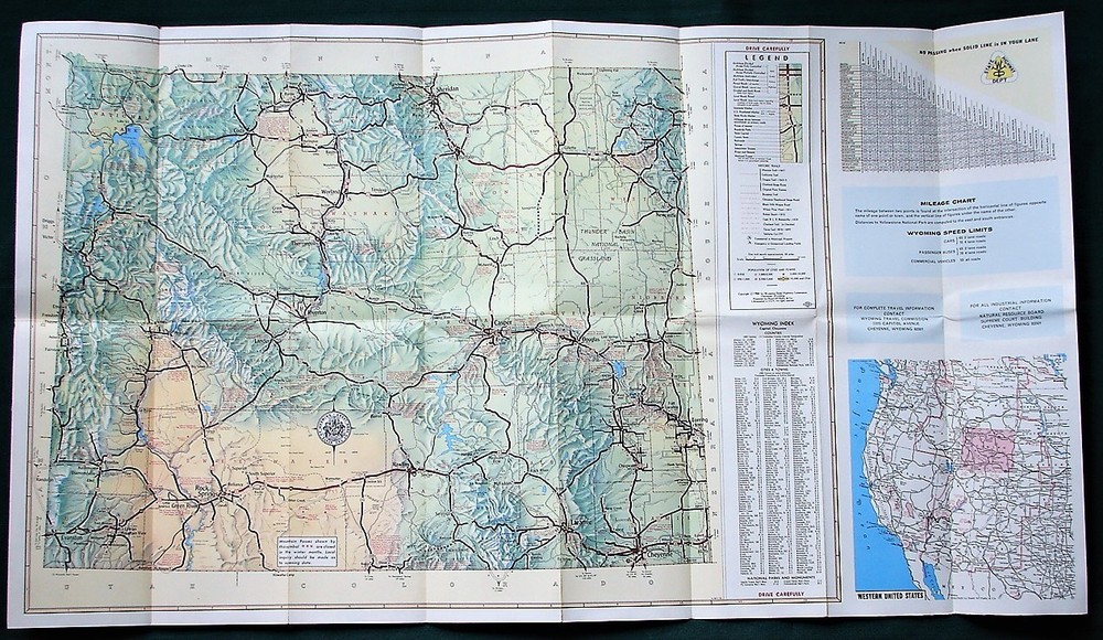 WYOMING 1966 State Highway Commission Map