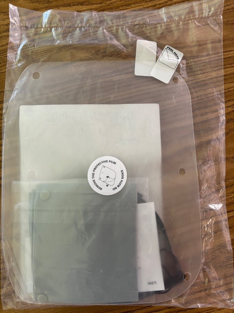 Wetshiled +Plus Water-Clear Protective Face Shield with Drape, clear/Gray, Full