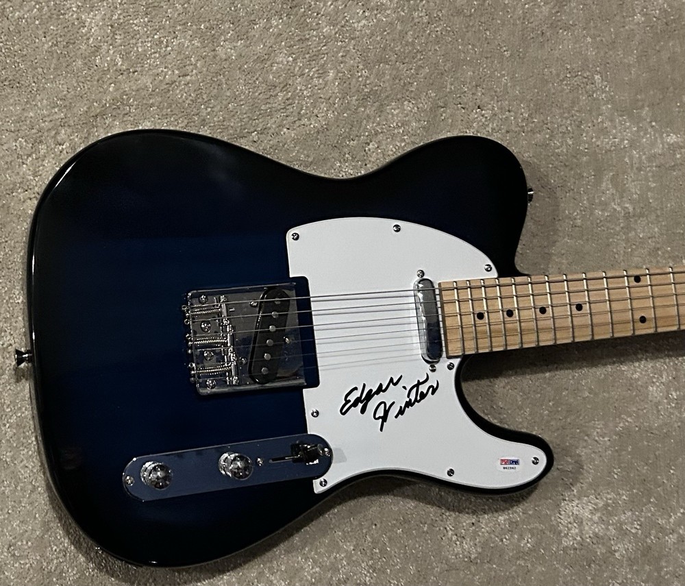 Edgar Winter Signed Guitar Autographed PSA COA