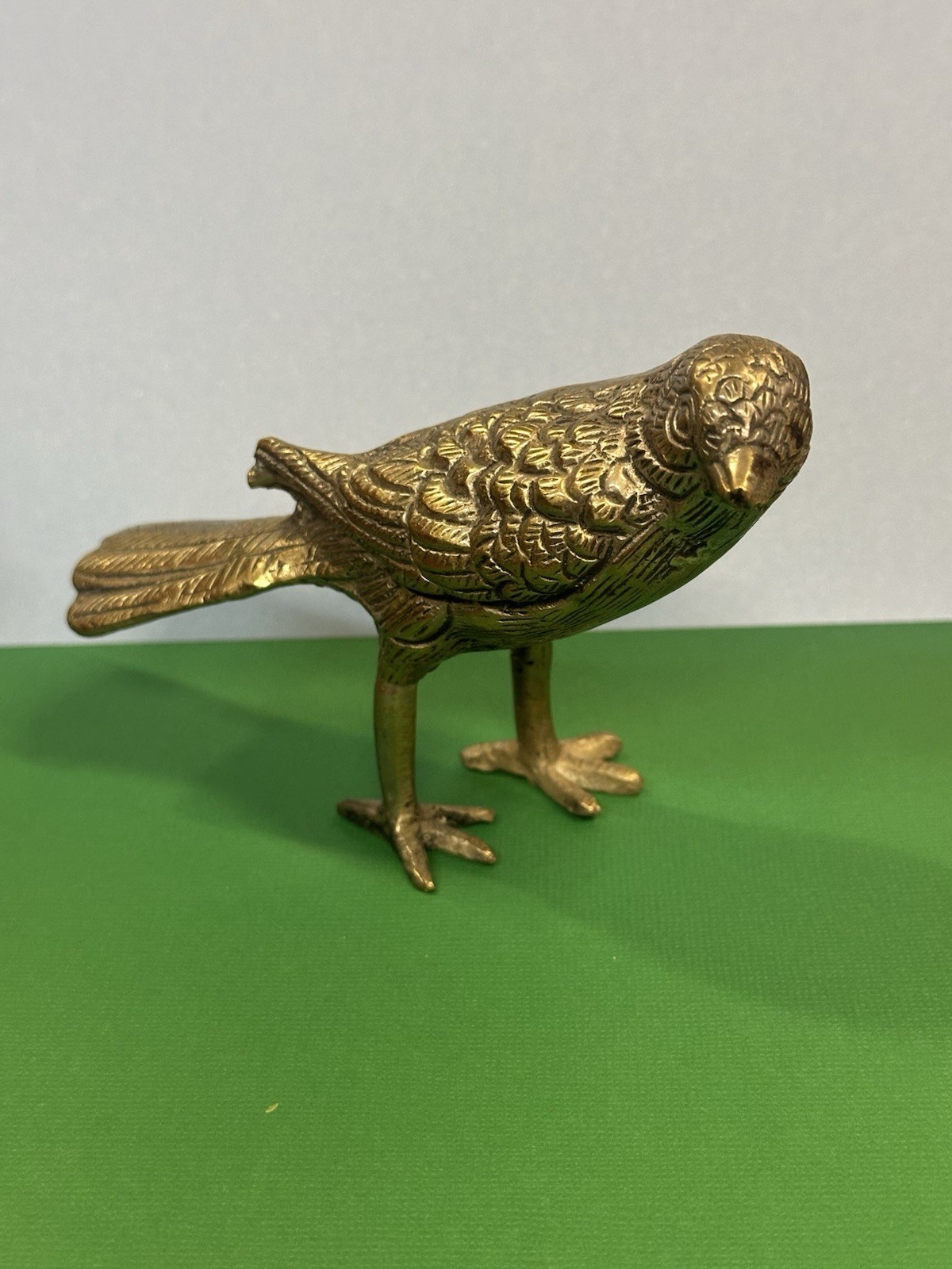 Vintage Solid Brass Bird Ronin? Figurine Peep