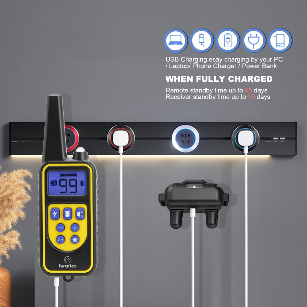 Electric Dog Training Collar with Remote 1640FT, E-Shock, Safe Training Modes