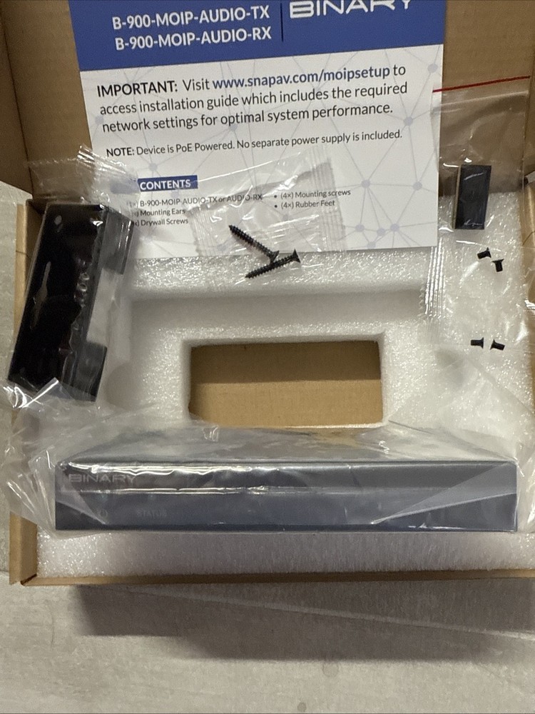 Binary B-900-MOIP-AUDIO-TX MoIP Audio Transmitter Media Over IP Black RJ45
