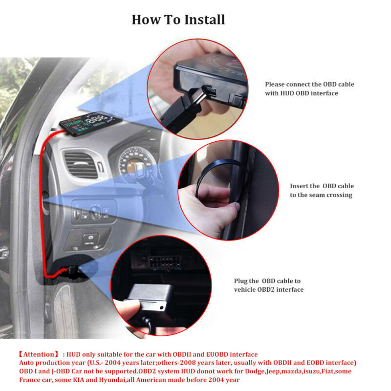 5.5" Car HUD Head-Up Display OBD2 Dashboard Speedometer Projector Projection