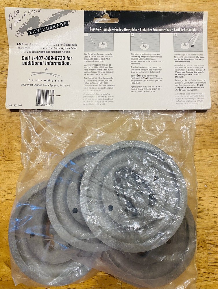 NOS  - Enviroshade Deck Plates 4 Pack