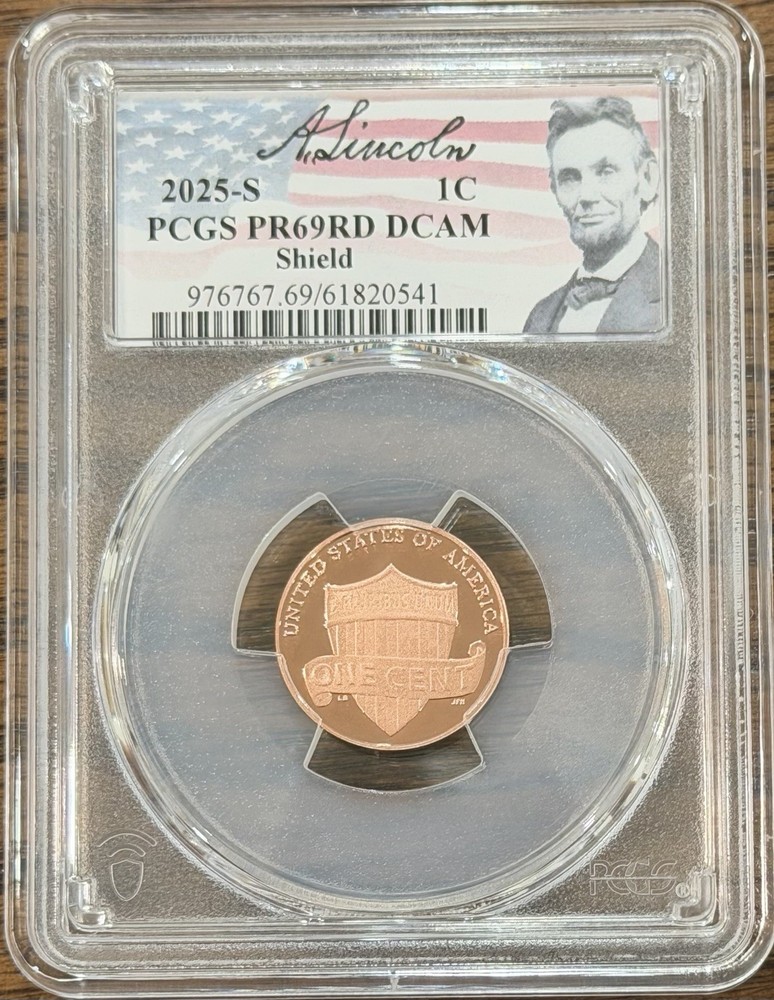 2025 S Proof Lincoln Shield Cent PCGS PR69DCAM