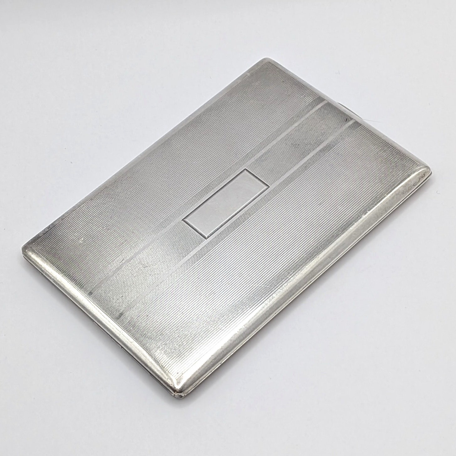 Vintage 1950s Sterling Silver Etched Cigarette Case Wallet Card Holder 5oz