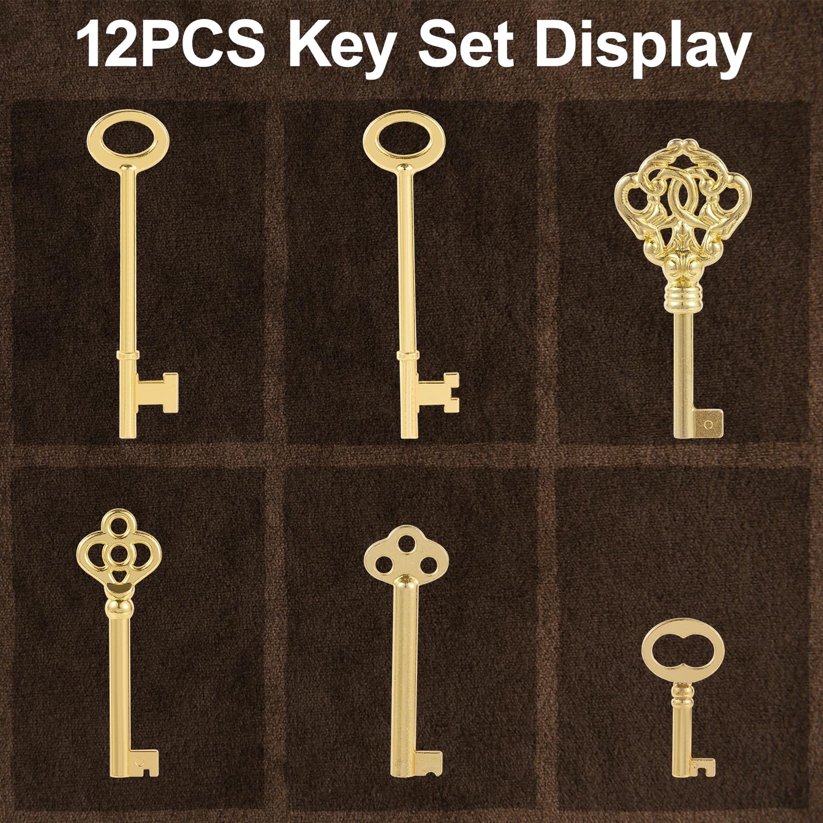 12PCS Hollow Barrel Universal Skeleton Key for Vintage Furniture and Locks