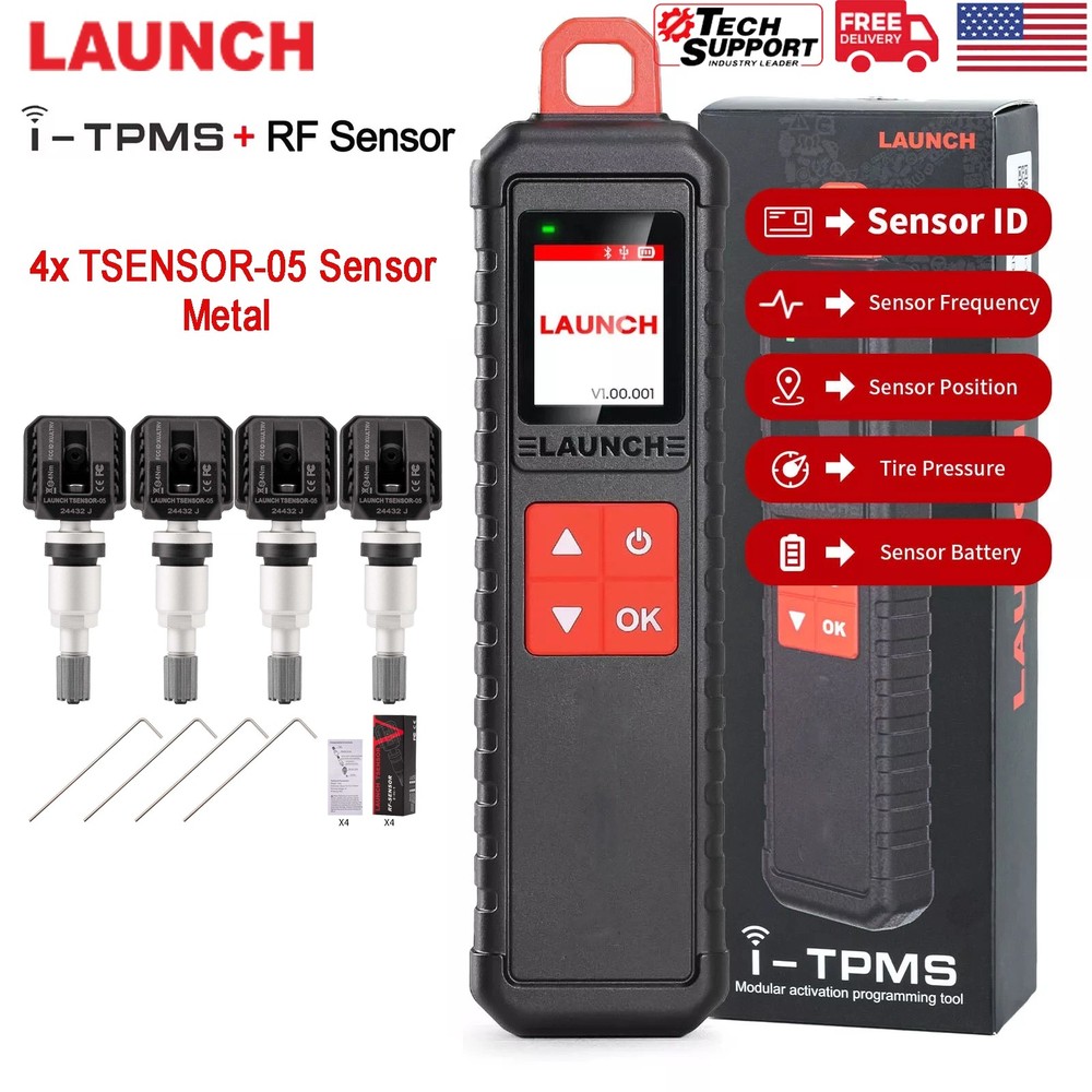 LAUNCH X431 i-TPMS TPMS Tire Pressure Sensor Activate/ Program/ Learn+4x Sensors