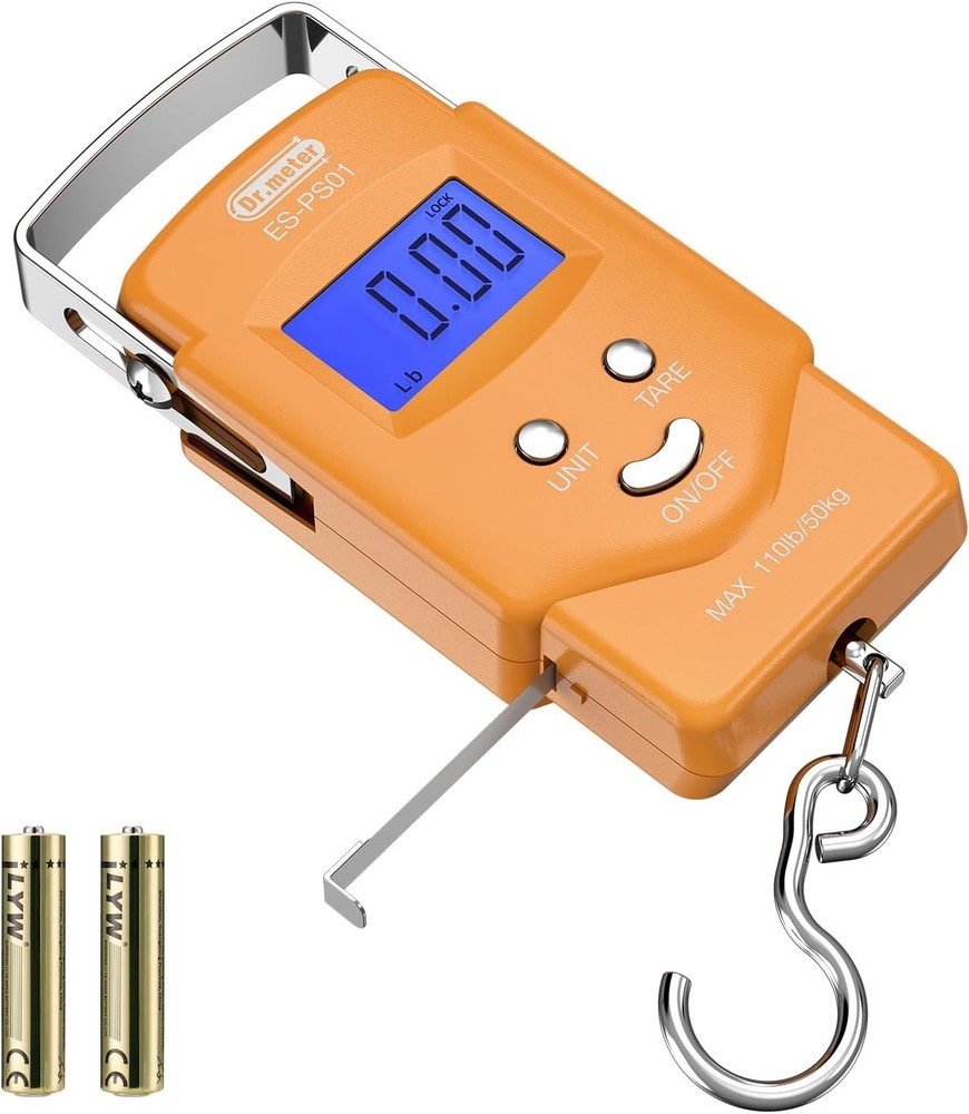 Accurate Fish Scale with 110lb Capacity, Backlit Display & Auto Shut Off Feature