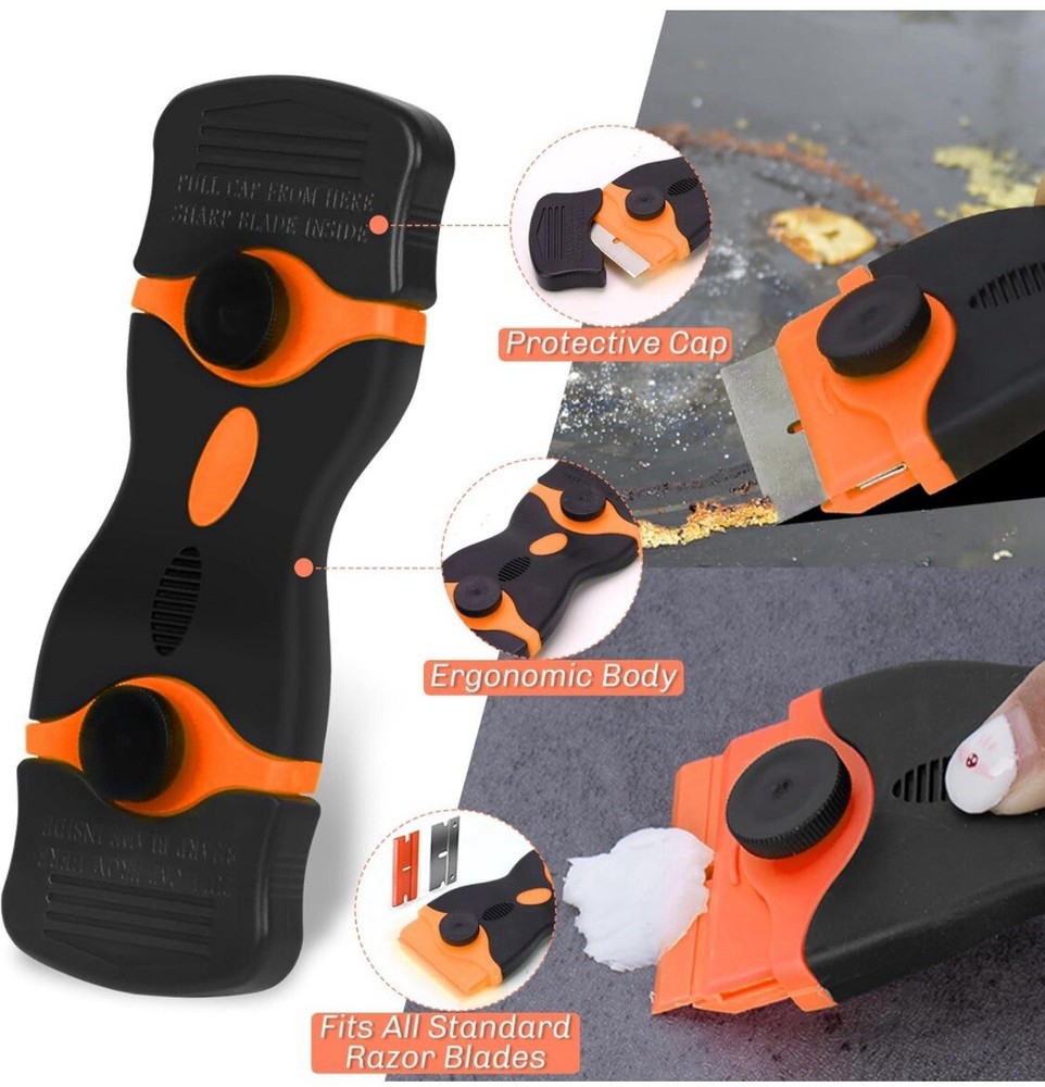 Razor Blade Scraper 2PC Tool Set For Removing Label Registration Sticker Decal