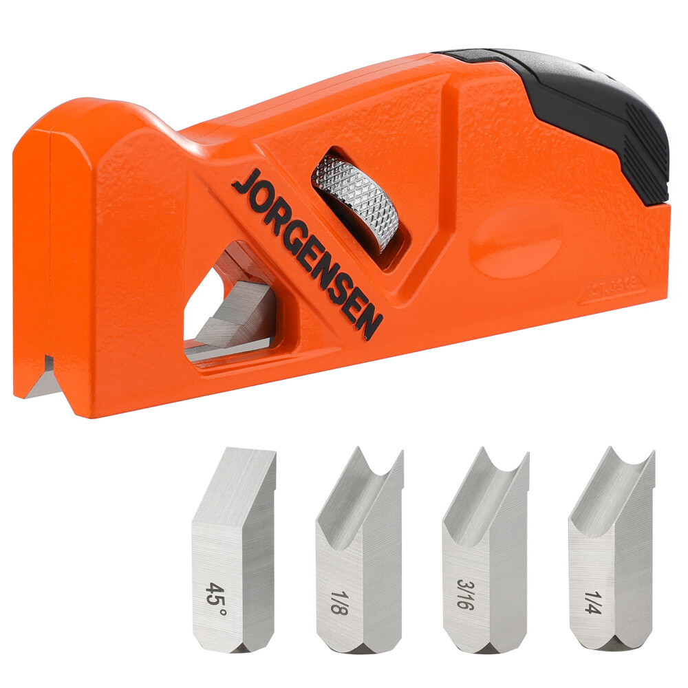 JORGENSEN Chamfer Plane, Edge Corner Plane with 4 Cutter Heads, Storage Space