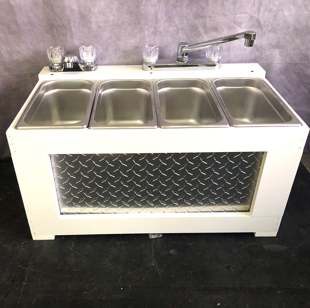3 Compartment Concession Sink + Hand Sink W/COMPLETE PLUMBING & PUMP (Table Top)