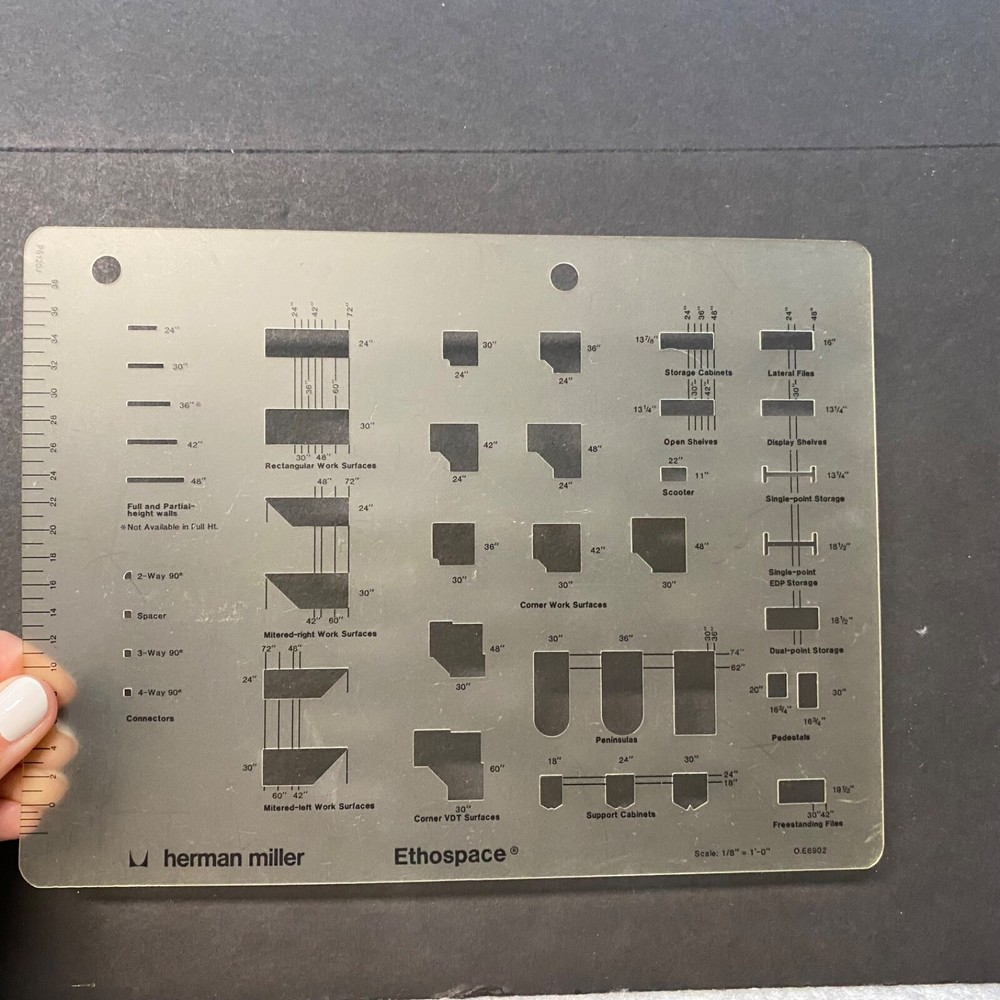 Vintage Herman Miller Ethospace Office Desk Template Tool 0.E6902