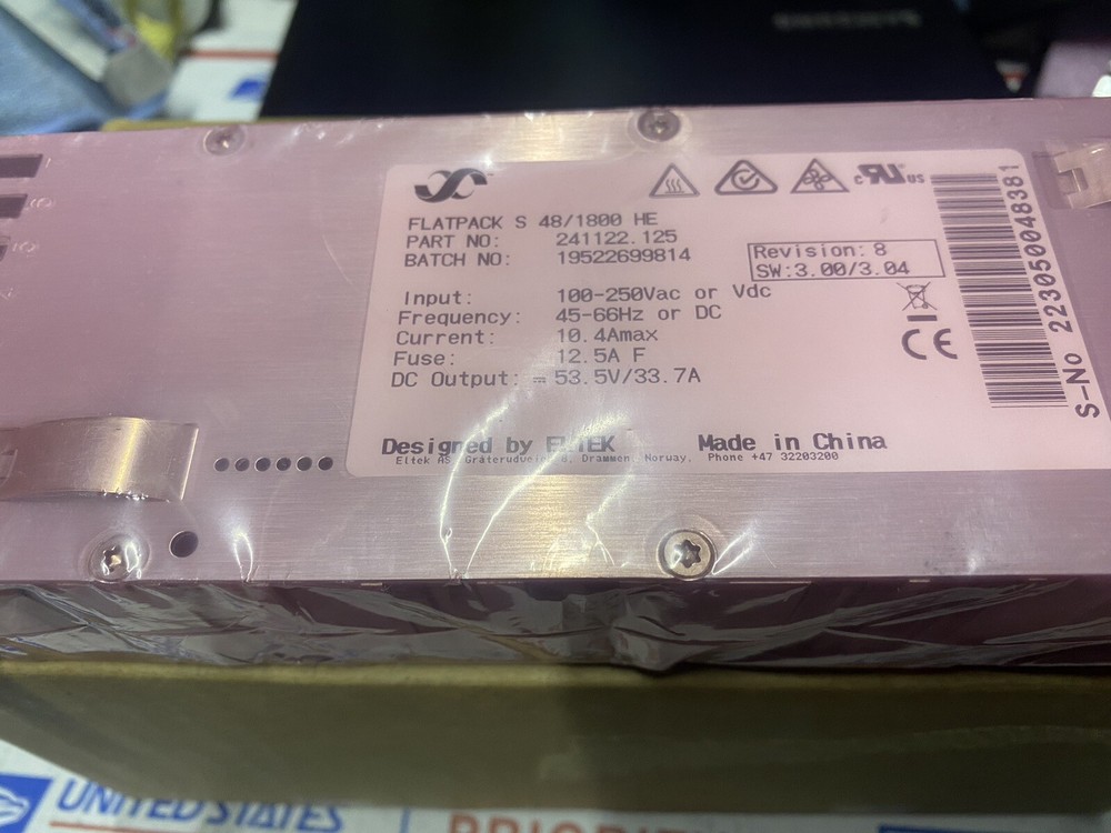 Eltek Flatpack S Rectifier Module 48/1800 HE 241122.125 - New Open Box