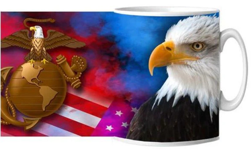 MARINE CORPS EAGLE AND GLOBE CERAMIC MUG 15 OZ