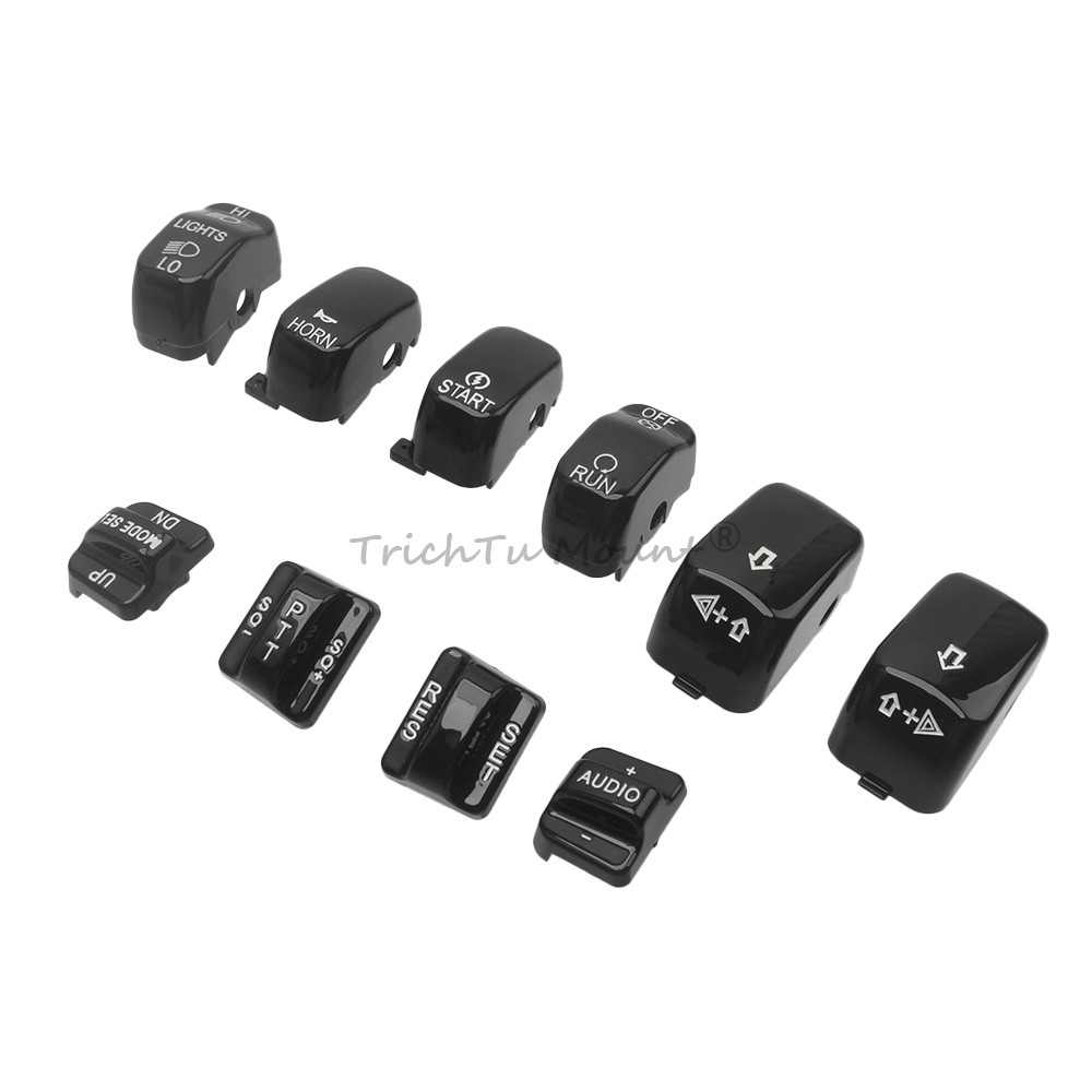 For Harley Electra Glide FLHTK 10-13 10PCS Black Hand Control Switch Button Cap