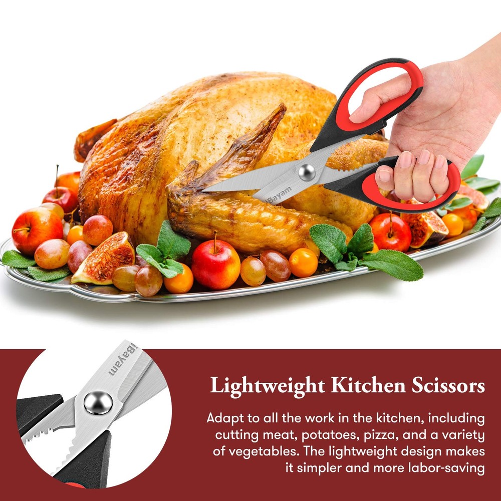 Kitchen Scissors All Purpose Heavy Duty, Kitchen Utensils Set, Stainless Stee...