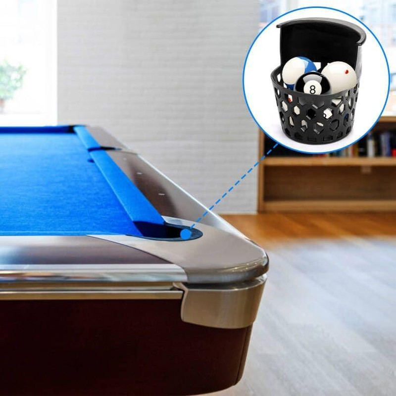 6 Pack Pool Table Pockets, Heavy Duty Billiard Set Including 4 Corner and 2 Side