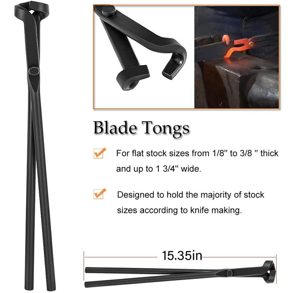 Knife Making Blacksmith Tongs Set 4pcs Forge Bladesmith Tools for Beginners