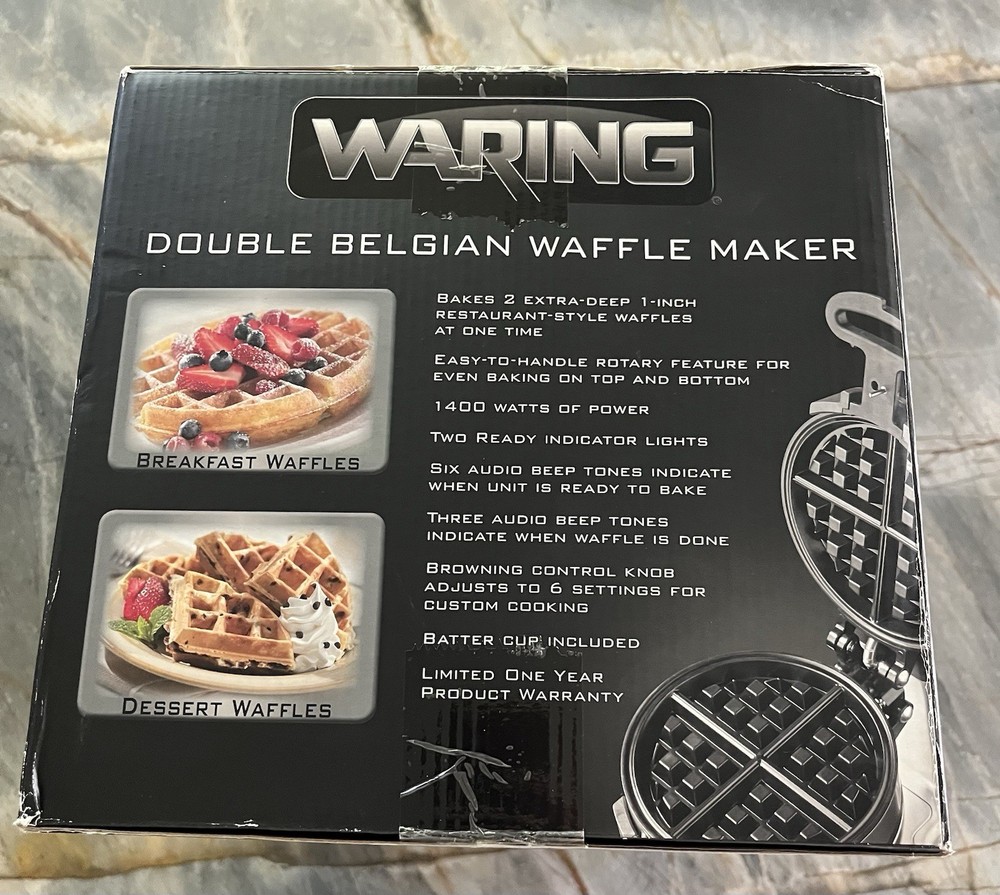 Waring WMK600 Double Belgian Waffle Maker - Silver
