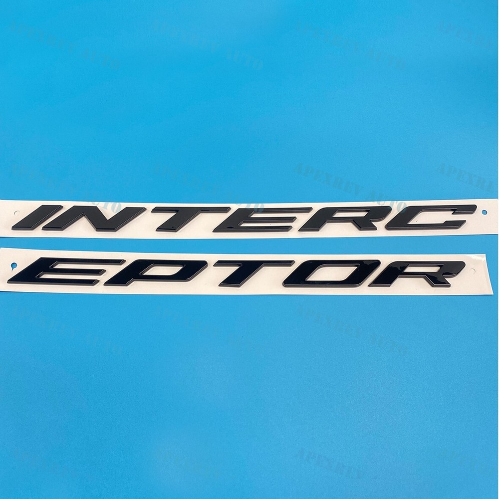 3D Gloss Black Front Hood Letters For Interceptor Emblems 2011-2024 Modified
