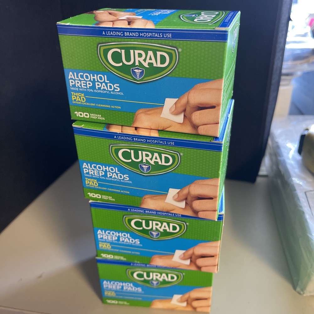 Curad Alcohol Prep Pads 70% Alcohol, 4 X 100ct