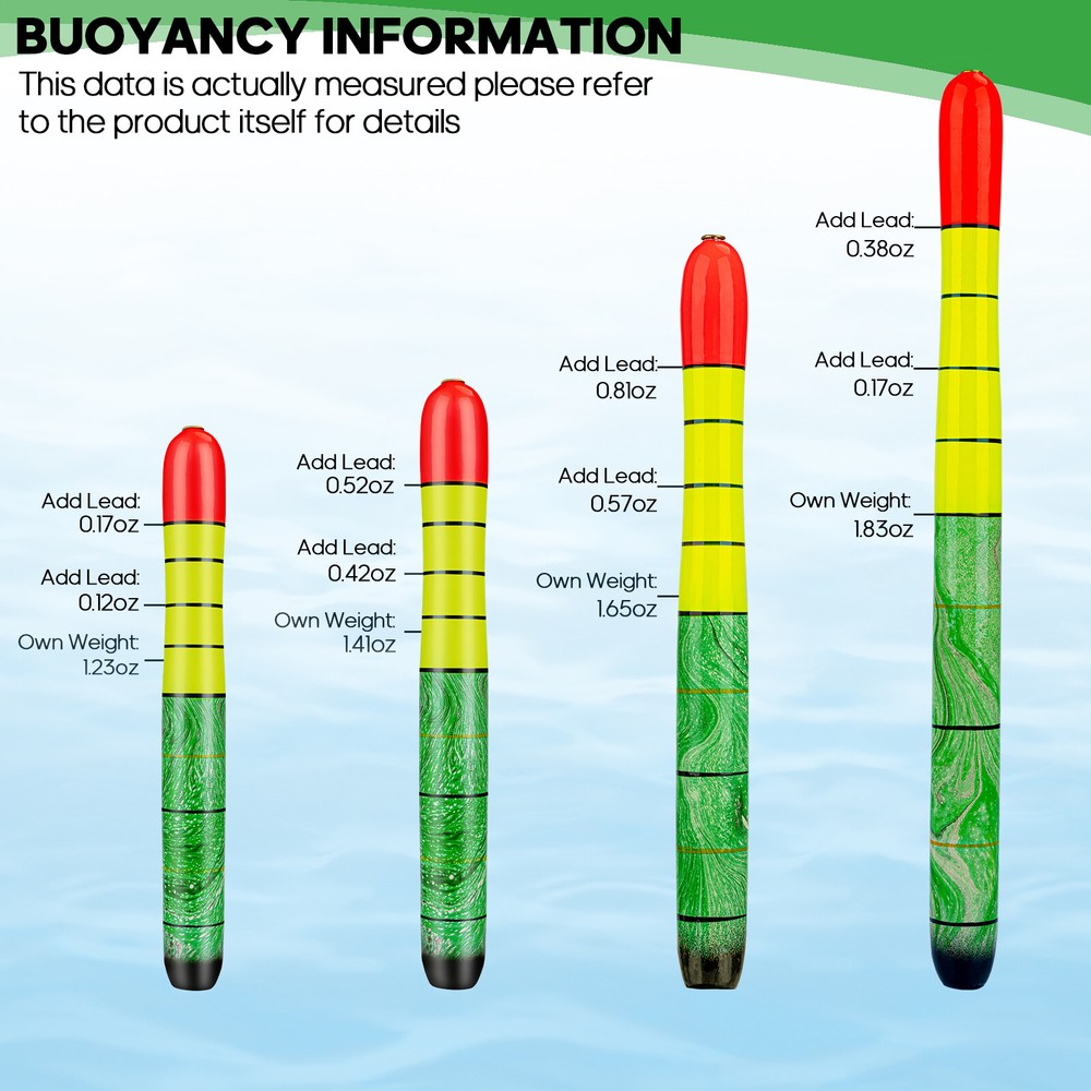 3pcs High Visibility Weighted Catfish Pole Floats Catfish Bobber Zing Float