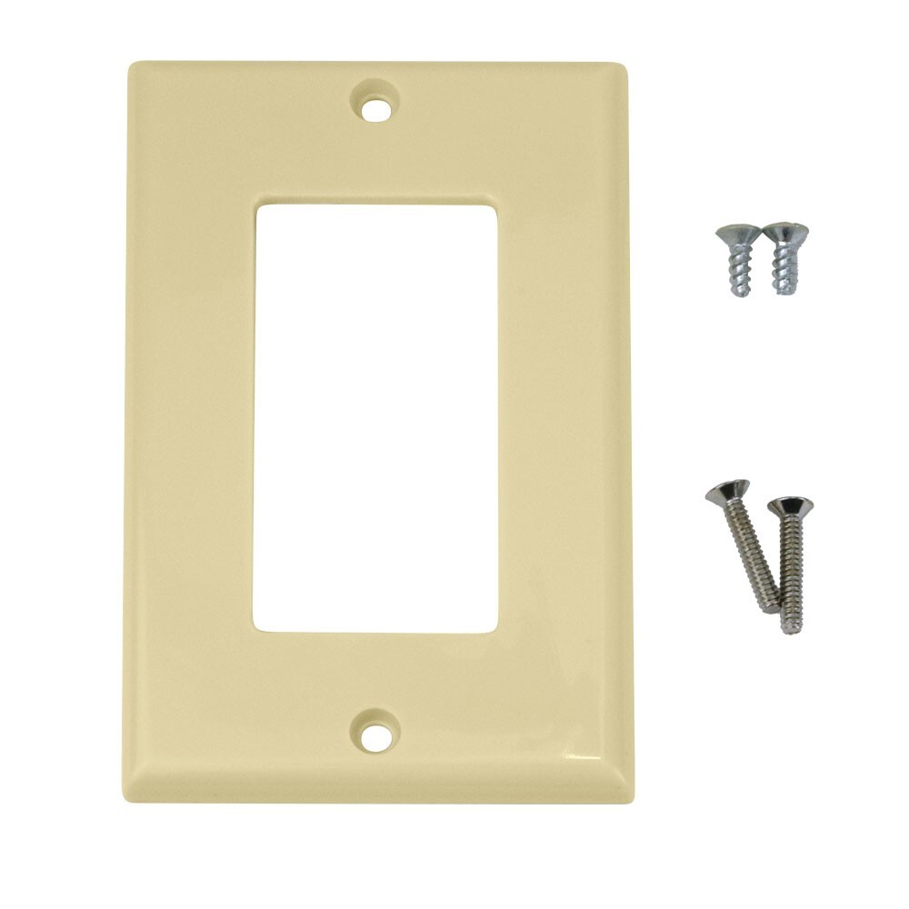 Construct Pro Decorative Single Gang Wall Plate (Color: Ivory)