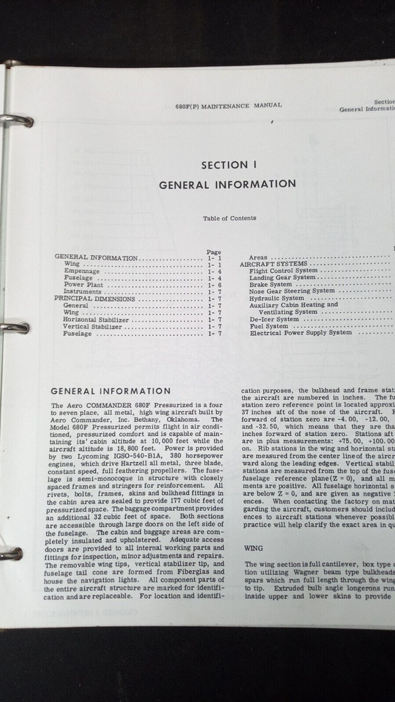 Twin commander model 680F(P) maintenance manual