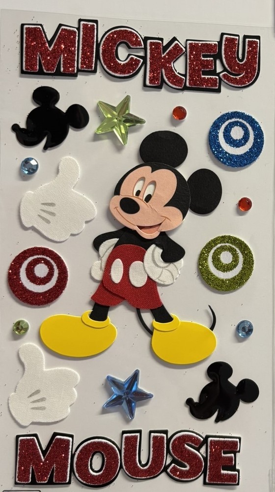 New 2 Disney Mickey Mouse Dimensional Stickers