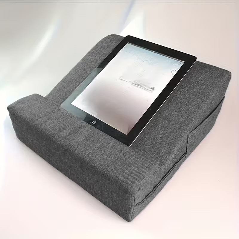 Adjustable Polyester Tablet Pillow with Stand | Comfortable Bed Cushion for Read