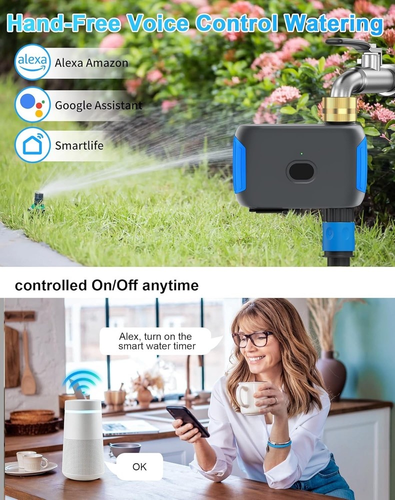 Smartale WiFi Smart Sprinkler Timer Controller works with Google Assist/Alexa